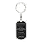 To My Grandson | Dog Tag w/ Swivel Keychain | Silver