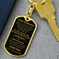 To My Grandson | Dog Tag w/ Swivel Keychain | Gold