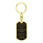 To My Grandson | Dog Tag w/ Swivel Keychain | Gold
