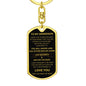 To My Grandson | Dog Tag w/ Swivel Keychain | Gold