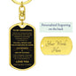 To My Grandson | Dog Tag w/ Swivel Keychain | Gold