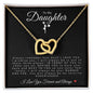 To My Daughter | Interlocking Hearts Necklace | Cheerleader