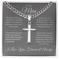 To My Man | Artisan Cross Necklace on Cuban Chain