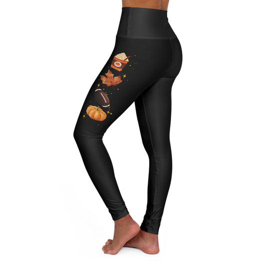 High Waisted Yoga Leggings (AOP) - Ladies