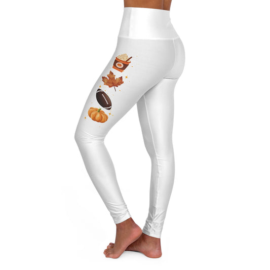 High Waisted Yoga Leggings (AOP) - Ladies