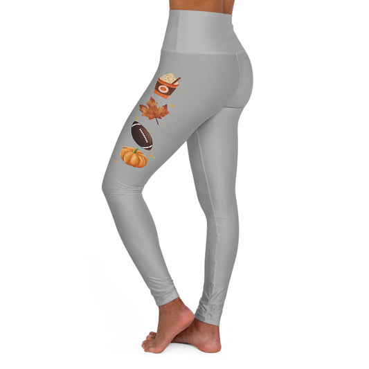 High Waisted Yoga Leggings (AOP) - Ladies