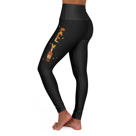 High Waisted Yoga Leggings (AOP) - Ladies (Fall Vibes)