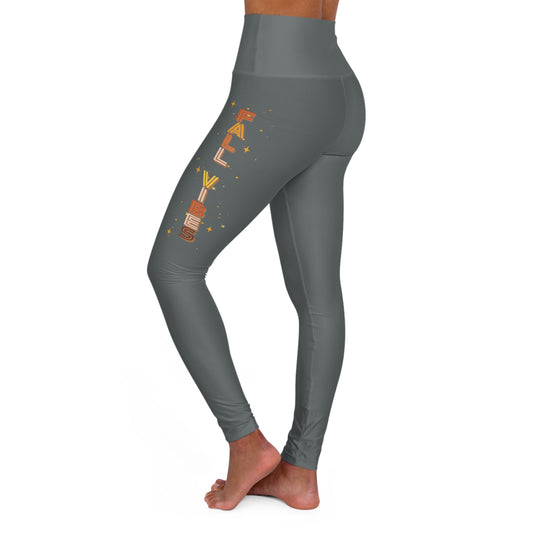 High Waisted Yoga Leggings (AOP) - Ladies (Fall Vibes)