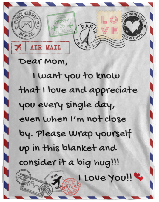 Dear Mom | VPL Cozy Plush Fleece Blanket - 60x80