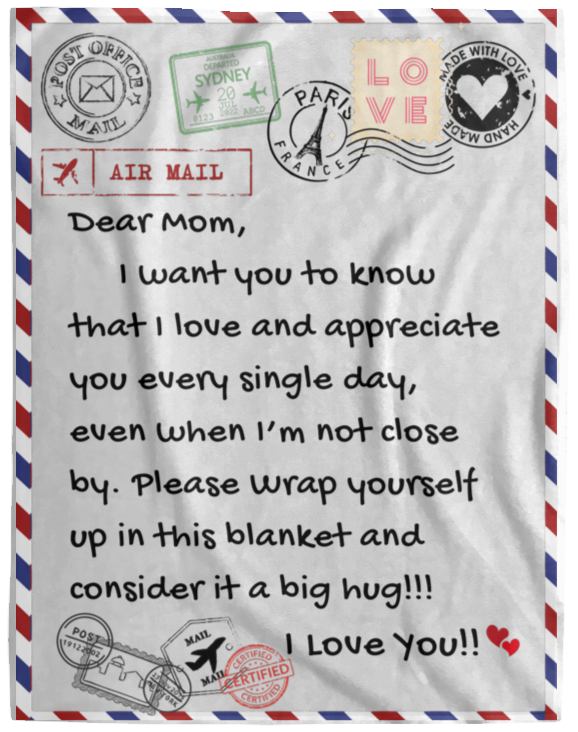 Dear Mom | VPL Cozy Plush Fleece Blanket - 60x80