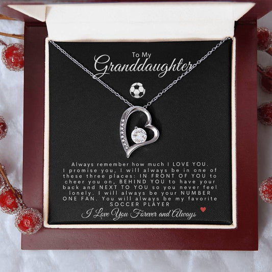 To My Granddaughter | Forever Love Necklace | Soccer