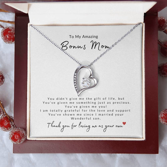 To My Amazing Bonus Mom | Forever Love Necklace | Daughter-In-Law