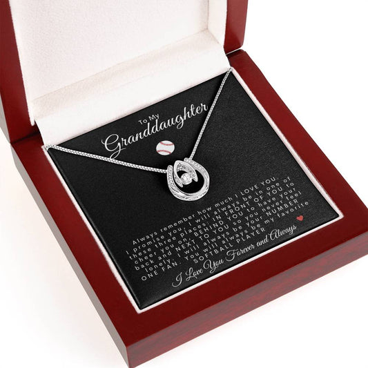 To My Granddaughter | Lucky in Love Necklace | Softball