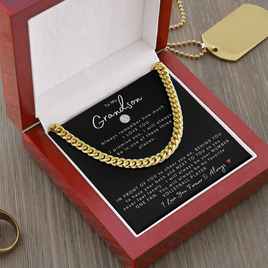 To My Grandson | Cuban Link Chain | Volleyball