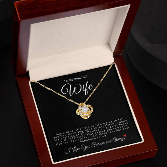 To My Beautiful Wife | Love Knot Necklace