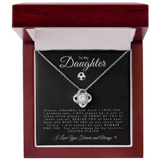 To My Daughter | Love Knot Necklace | Soccer