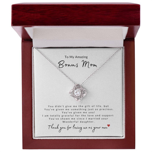 To My Amazing Bonus Mom | Love Knot Necklace | Son-In-Law