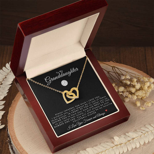 To My Granddaughter | Interlocking Hearts Necklace | Volleyball