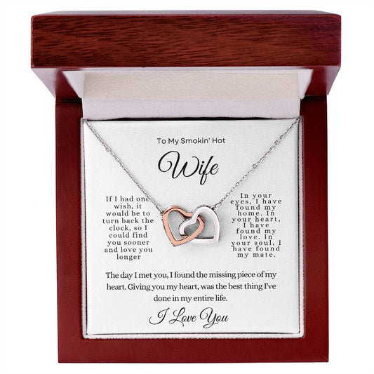 To My Smokin' Hot Wife | Interlocking Hearts Necklace