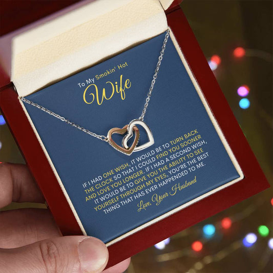 To My Smokin' Hot Wife | Interlocking Hearts Necklace