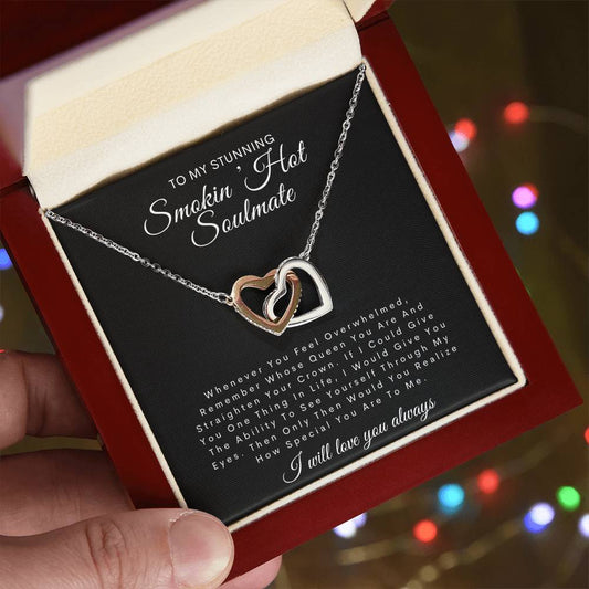 To My Stunning Smokin' Hot Soulmate | Interlocking Hearts Necklace