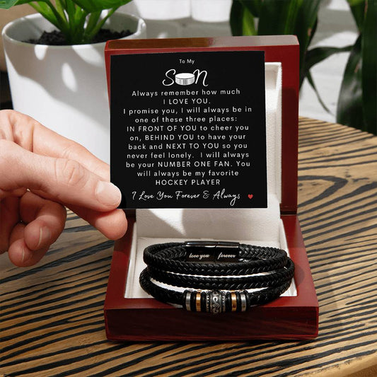 To My Son | Love You Forever Bracelet | Hockey