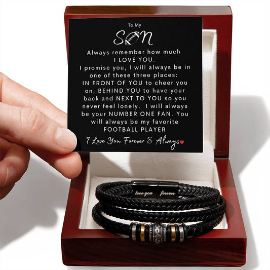 To My Son | Love You Forever Bracelet | Football