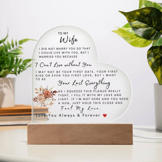 To My Wife | Acrylic Heart Plaque